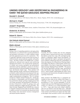 THE QATAR GEOLOGIC MAPPING PROJECT Randall C