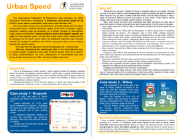 IFP Position Paper on Urban Speed
