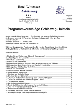 Programmvorschläge Schleswig-Holstein