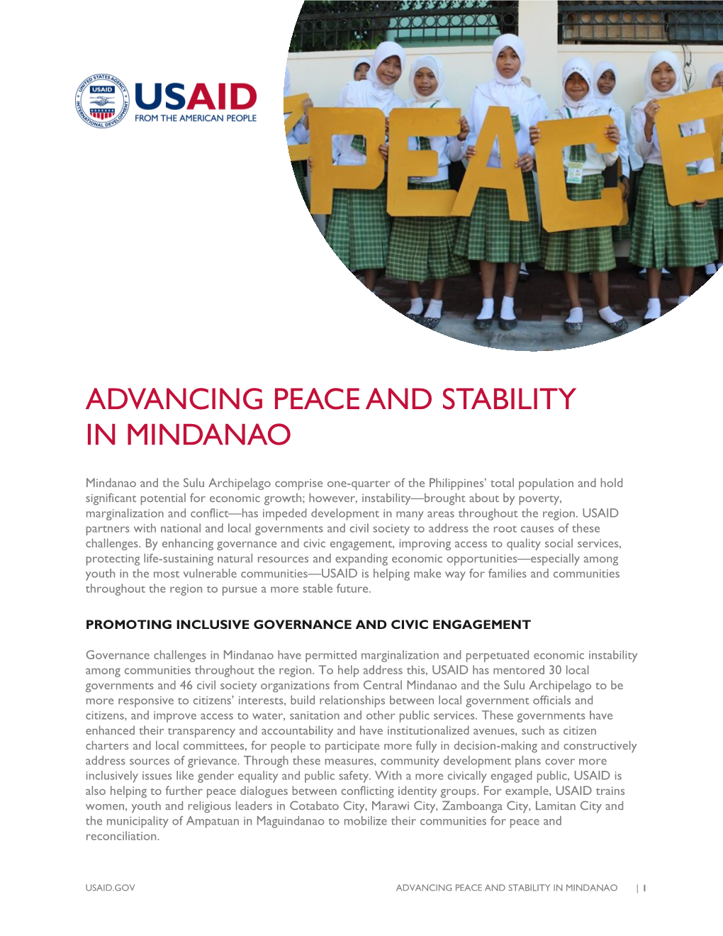 Advancing Peace and Stability in Mindanao