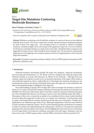 Target-Site Mutations Conferring Herbicide Resistance