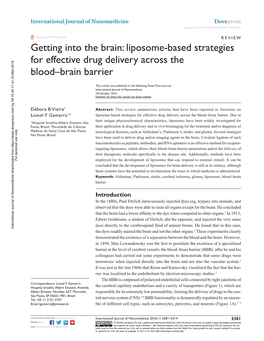 Liposome-Based Strategies for Effective Drug Delivery Across the Blood–Brain Barrier