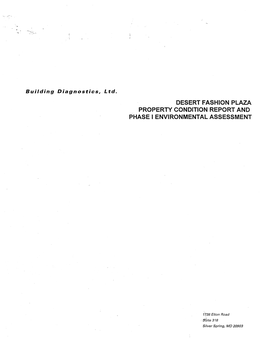 Desert Fashion Plaza Property Condition Report and Phase I Environmental Assessment