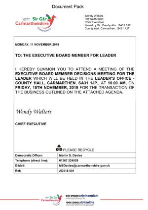 (Public Pack)Agenda Document for Executive Board Member Decisions Meeting for the Leader, 15/11/2019 10:00