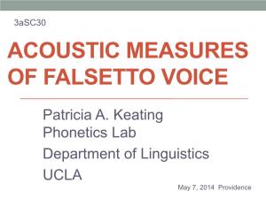 Acoustic Measures of Falsetto Voice