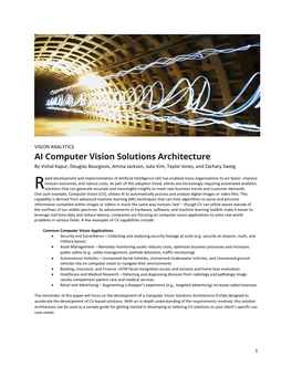 AI Computer Vision Solutions Architecture by Vishal Kapur, Douglas Bourgeois, Amina Jackson, Julie Kim, Taylor Jones, and Zachary Zweig