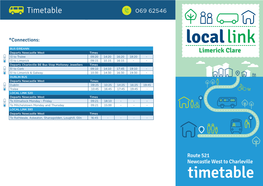 Route 521 Newcastle West to Charleville Timetable 069 62546