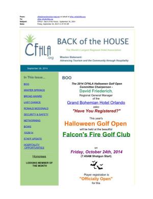 Halloween Golf Open Falcon's Fire Golf Club
