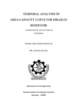 Temporal Analysis of Area-Capacity Curve for Hirakud Reservoir
