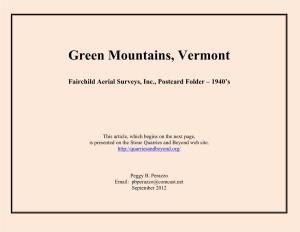 Green Mountains, Vermont
