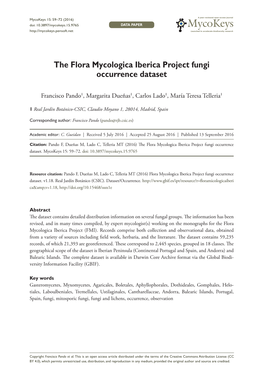 The Flora Mycologica Iberica Project Fungi Occurrence Dataset