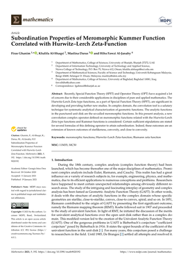 Subordination Properties of Meromorphic Kummer Function Correlated with Hurwitz–Lerch Zeta-Function