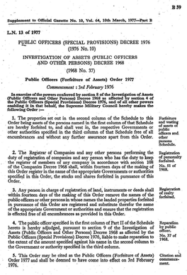 PUBLIC OFFICERS (SPECIAL PROVISIONS) DECREE 1976 | (1976 No