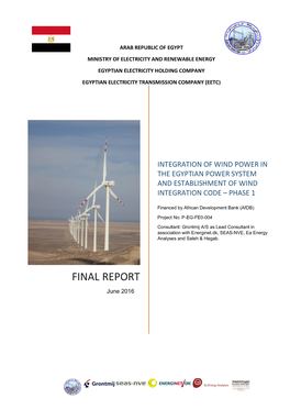 Integration of Wind Power in the Egyptian Power System and Establishment of Wind Integration Code – Phase 1