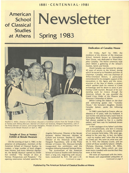 Newsletter Studies at Athens Spring 1983