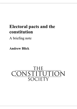 Download PDF on Electoral Pacts and The