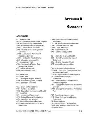 Appendix B, Glossary