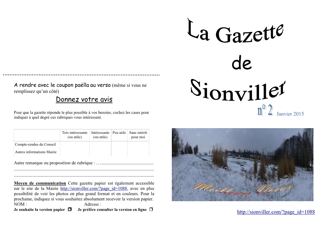 La Gazette De Sionvillette