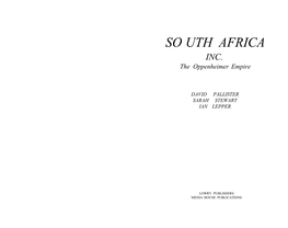 SO UTH AFRICA INC. the Oppenheimer Empire DAVID