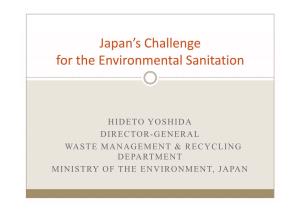 Japan's Challenge for the En Ironmental Sanitation for The