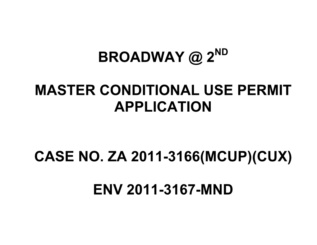 Broadway @ 2 Master Conditional Use Permit