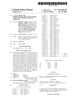 (12) United States Patent (10) Patent No.: US 7,141,609 B2 Vazquez Et Al