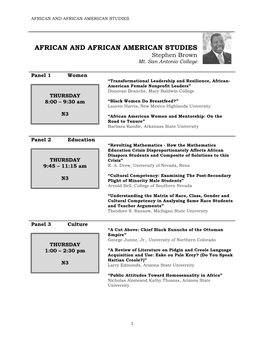 African and African American Studies