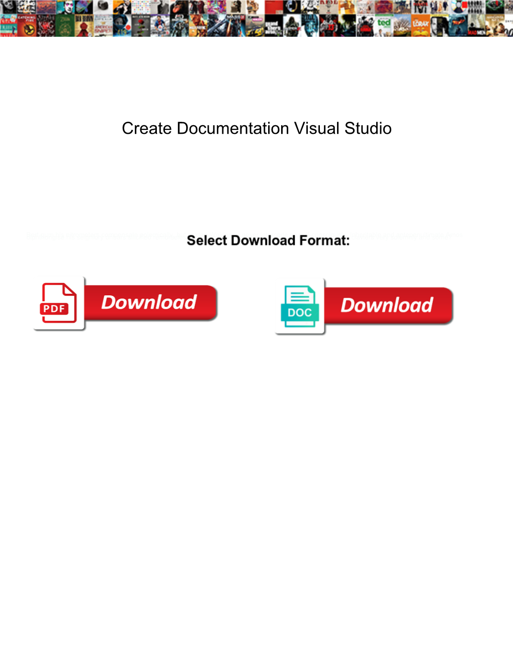 Create Documentation Visual Studio