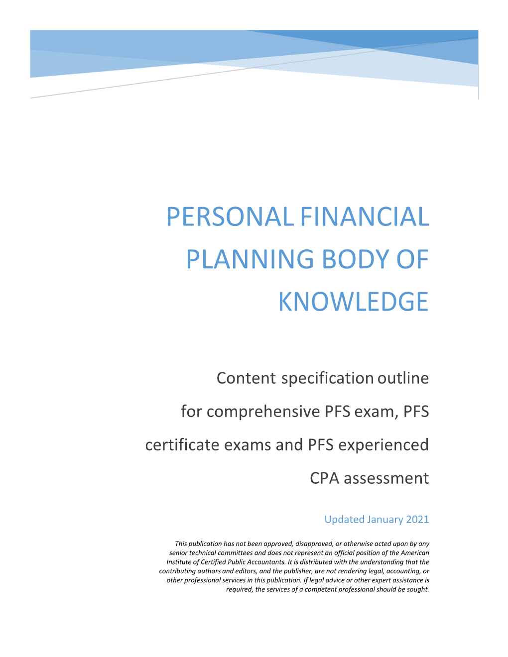 Personal Financial Planning Body of Knowledge