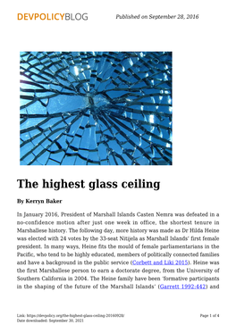 The Highest Glass Ceiling