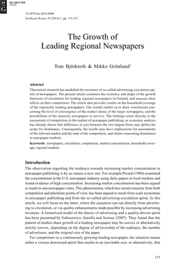 The Growth of Leading Regional Newspapers