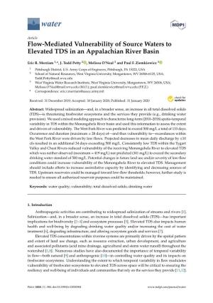 Flow-Mediated Vulnerability of Source Waters to Elevated TDS in an Appalachian River Basin