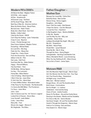 Element Song List 3-20