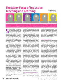 The Many Faces of Inductive Teaching and Learning