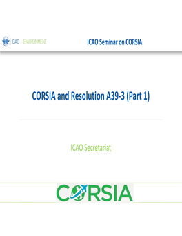 CORSIA and Resolution A39-3