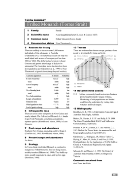 The Action Plan for Australian Birds 2000:Taxon
