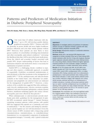Patterns and Predictors of Medication Initiation in Diabetic Peripheral Neuropathy