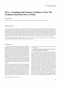 River Crossings and Roman Auxiliary Forts: the Evidence from the River Cetina