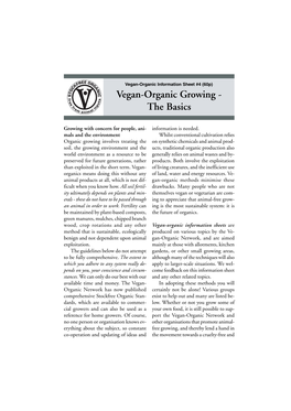Vegan-Organic Growing - the Basics