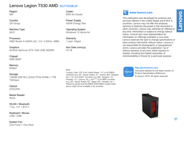 Lenovo Legion T530 AMD 90JY000BUK