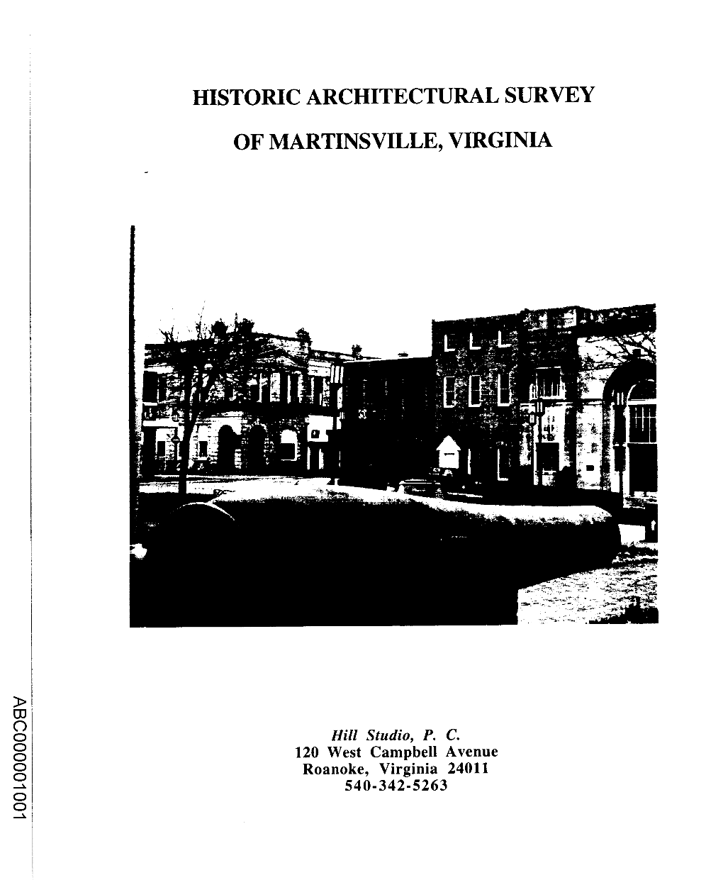 Historic Architectural Survey of Martinsville, Virginia Hill Studio, P