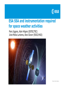 ESA SSA and Instrumentation Required for Space Weather Activities