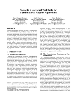Towards a Universal Test Suite for Combinatorial Auction Algorithms