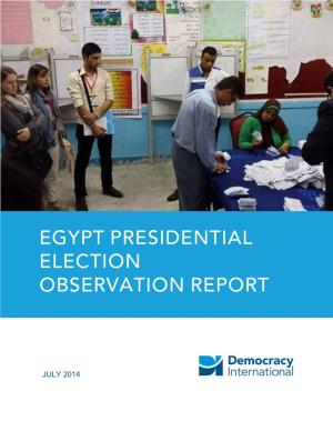 Egypt Presidential Election Observation Report