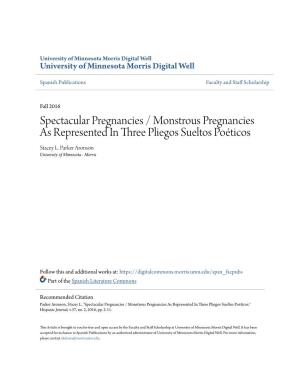 Spectacular Pregnancies / Monstrous Pregnancies As Represented in Three Pliegos Sueltos Poéticos Stacey L