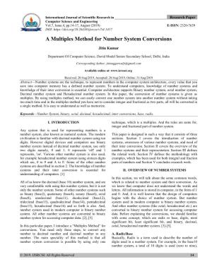 A Multiples Method for Number System Conversions