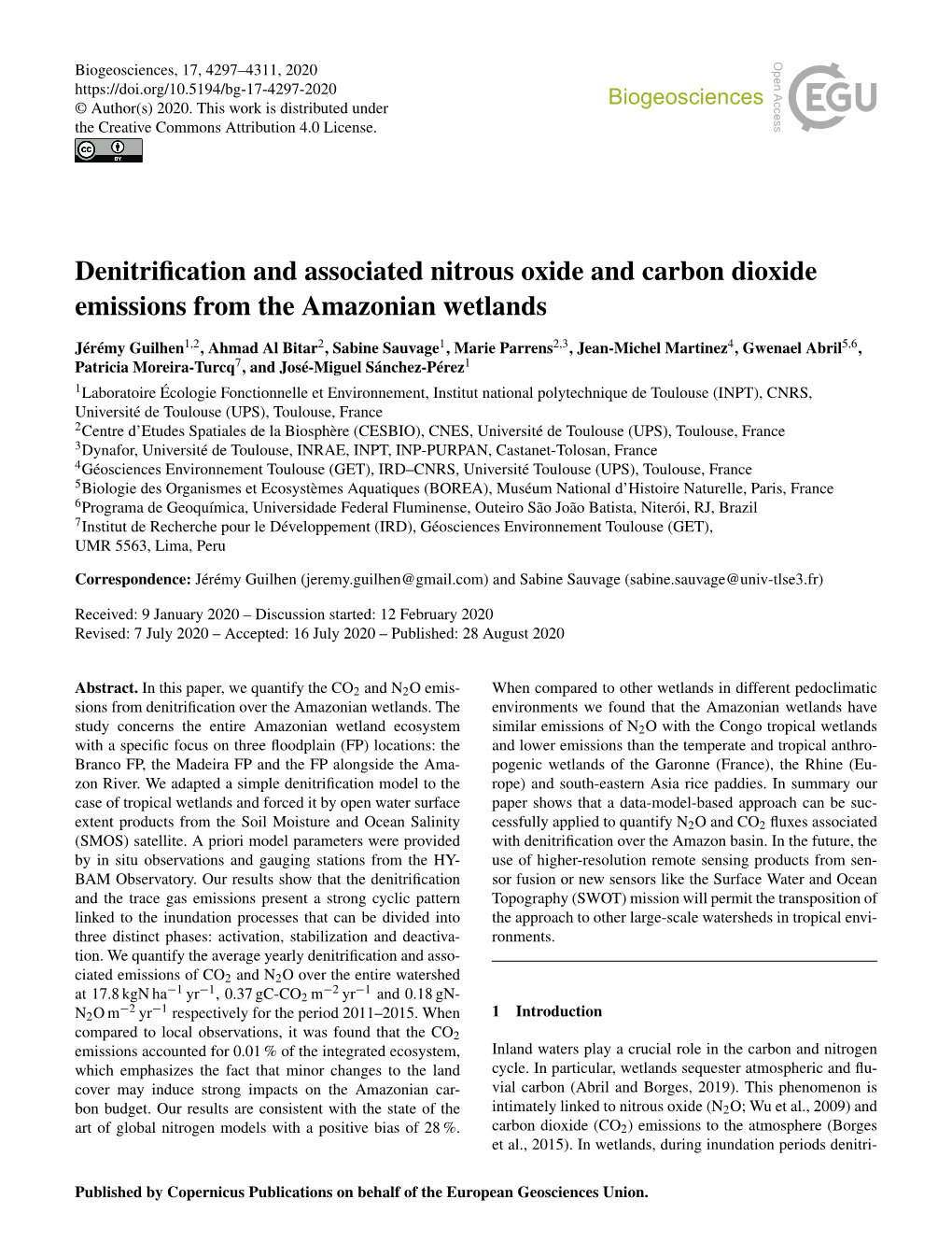 Denitrification and Associated Nitrous Oxide and Carbon Dioxide