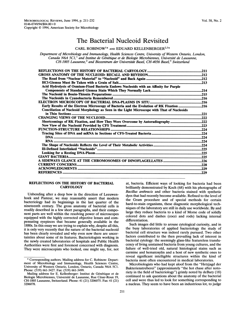 The Bacterial Nucleoid Revisited