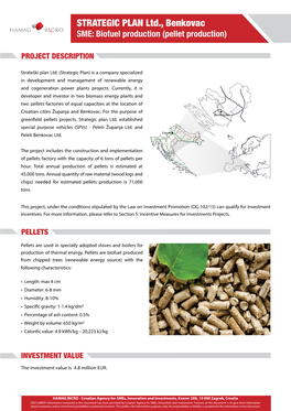 STRATEGIC PLAN Ltd., Benkovac SME: Biofuel Production (Pellet Production)