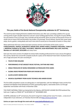 This Year, Battle of the Bands National Championship Celebrates Its 25Th Anniversary